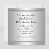 Invitation Mans Black 40th Birthday Party (Dos)