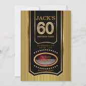 Invitation Mans Black Gold 60e fête d'anniversaire (Devant)