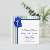 Invitation Mans Bleu Marine Gris En Mémoire Affectueuse Memor (Debout devant)