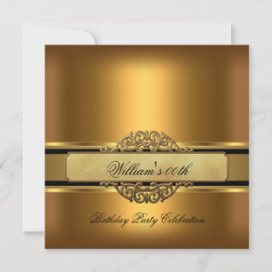 Invitation Mans Bronze Or Anniversaire Fête Mens