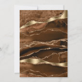 Invitation Mans Brown Black Gold Agate Anniversaire (Dos)