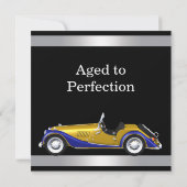 Invitation Mans Classic Voiture Fête d'anniversaire (Dos)