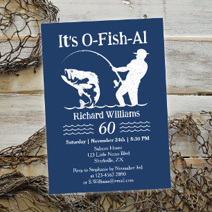 Invitation Man's It's O-fish-al Fisherman 60e anniversaire