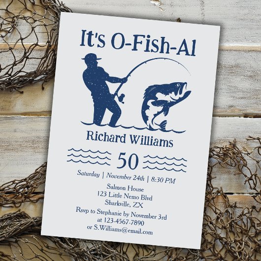Invitation Man's It's Ofish Fisherman 50ème anniversaire