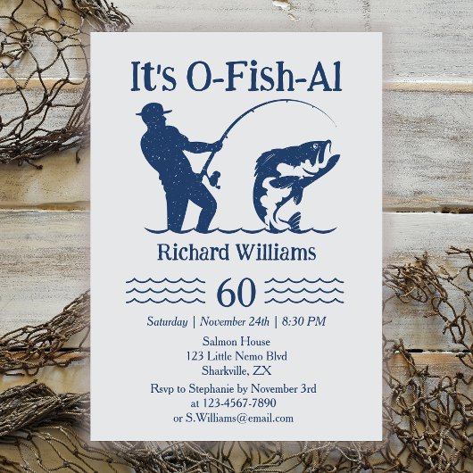 Invitation Man's It's Ofish Fisherman 60e anniversaire