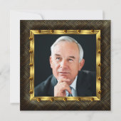 Invitation Mans Photo 70e anniversaire de la fête Couronne or (Dos)