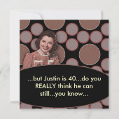 Invitation Mans Retro 40e fête d'anniversaire (Devant)