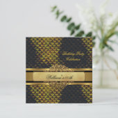 Invitation Mans Snakeskin Black Gold Fête Anniversaire Hommes (Debout devant)