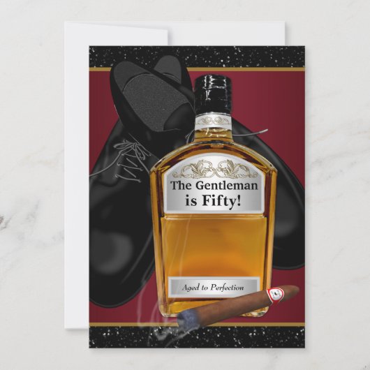 Invitation Mans Whiskey Agé À Perfection Anniversaire Fête (Devant)