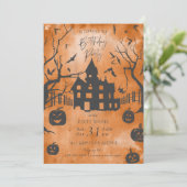 Invitation Mansion éffrayante Halloween Anniversaire Fête Inv (Debout devant)