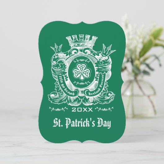 Invitation Manteau shamrock d'arme St. Patrick's Day Invitati (Debout devant)