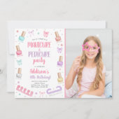 Invitation Manucure et pédicure fête d'anniversaire Bow Mani- (Devant)