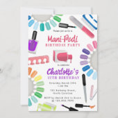 Invitation Manucure Pédicure Fille Fête d'anniversaire Ongles (Devant)