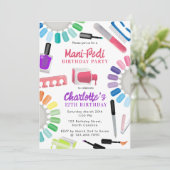 Invitation Manucure Pédicure Fille Fête d'anniversaire Ongles (Debout devant)