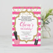 Invitation Manucures de maquillage spa anniversaire fille inv (Debout devant)