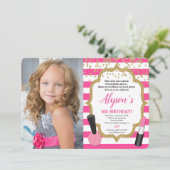 Invitation Manucures de maquillage spa photo d'anniversaire f (Debout devant)