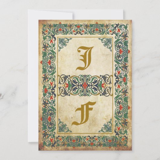 Invitation Manuscrit médiéval Anniversaire (Dos)