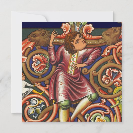 Invitation Manuscrit médiéval Élégant Danser Nobleman (Dos)