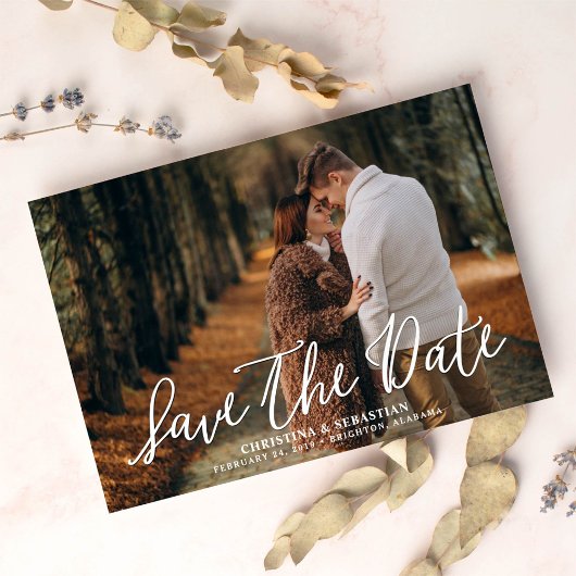 Invitation manuscrit | Photo Enregistrer La Date