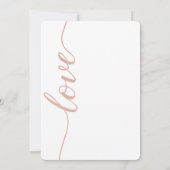 Invitation Manuscrit rose d'or de typographie d'amour sur le (Dos)