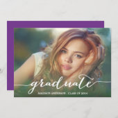 Invitation manuscrite de fête de remise des (Devant / Derrière)