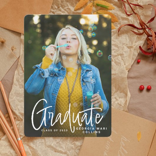 Invitation manuscrite de graduation