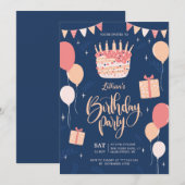 Invitation manuscrite pour une fête d'anniversaire (Devant / Derrière)