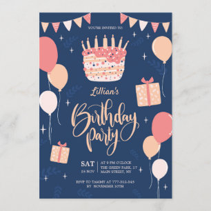 Invitation manuscrite pour une fête d'anniversaire