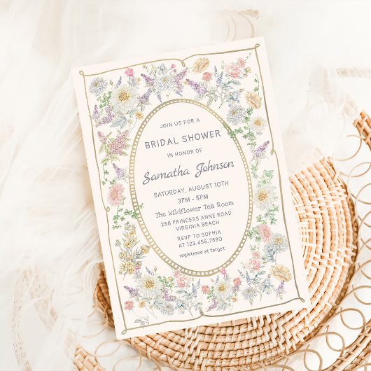 Invitation manuscrite pour une fête de mariage flo
