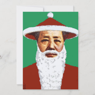 Invitation Mao Joyeux Noël Chinois Pop Art Père Noël