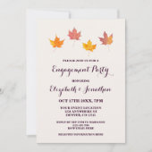 Invitation Maple Feuilles Fall Engagement Party (Devant)