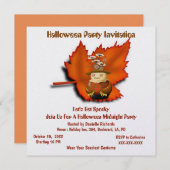 Invitation Maple Leaf Automne Halloween Midnight (Devant / Derrière)
