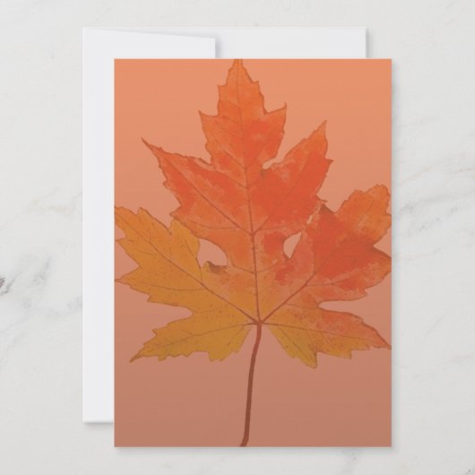 Invitation Maple Leaf Burange Orange Thanksgiving Dîner (Dos)