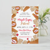 Invitation Maple Sugar Festival Sirop Candy Maine Canada Pie (Debout devant)