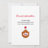 Invitation Maple Sugar Festival Sirop Candy Maine Canada Pie (Dos)