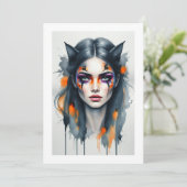 Invitation maquillage chat halloween (Debout devant)