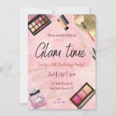 Invitation Maquillage d'aquarelle glamour entre filles Ados S (Devant)