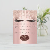 Invitation Maquillage de Quinceanera, 16e Rose d'or doux (Debout devant)