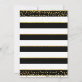 Invitation Maquillage Gold Confetti & Stripes Glamor (Dos)