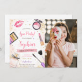 Invitation Maquillage spa photo de fête d'anniversaire (Devant / Derrière)