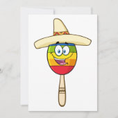 Invitation Maraca avec Sombrero Fiesta Colorée (Devant)