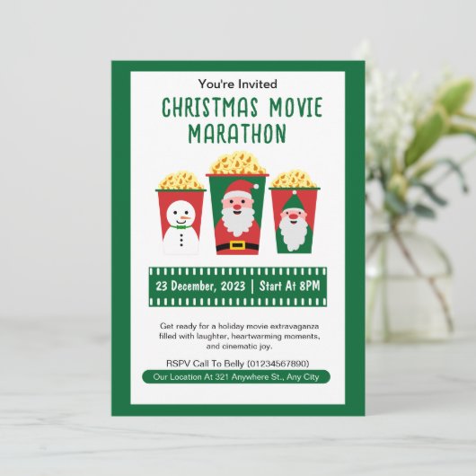 Invitation Marathon de Noël mignon (Debout devant)