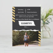 Invitation Marathon Running Runner Finisher Sports Party (Debout devant)