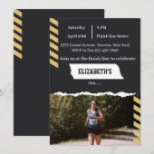 Invitation Marathon Running Runner Finisher Sports Party (Devant / Derrière)