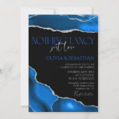 Invitation Marble Agate Royal bleu mariage (Devant)