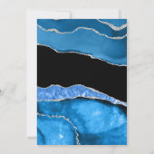 Invitation Marble Agate Royal bleu mariage (Dos)