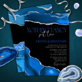 Invitation Marble Agate Royal bleu mariage