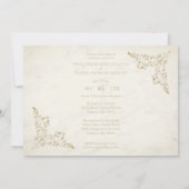 Invitation Marble Chic Golden Lace Romantic Couple Wedding (Dos)