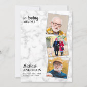 Invitation Marbre 3 Photos Célébration De La Vie (Devant)