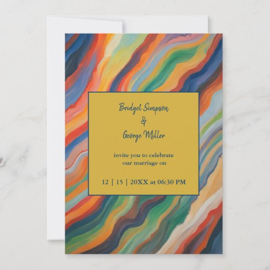 Invitation marbre abstrait afrique destination mariage (Devant)